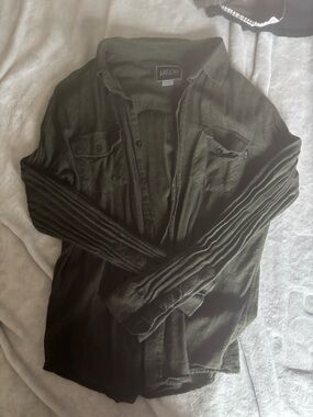 VALOR Men's Olive Green Button-Up Shirt Jacket